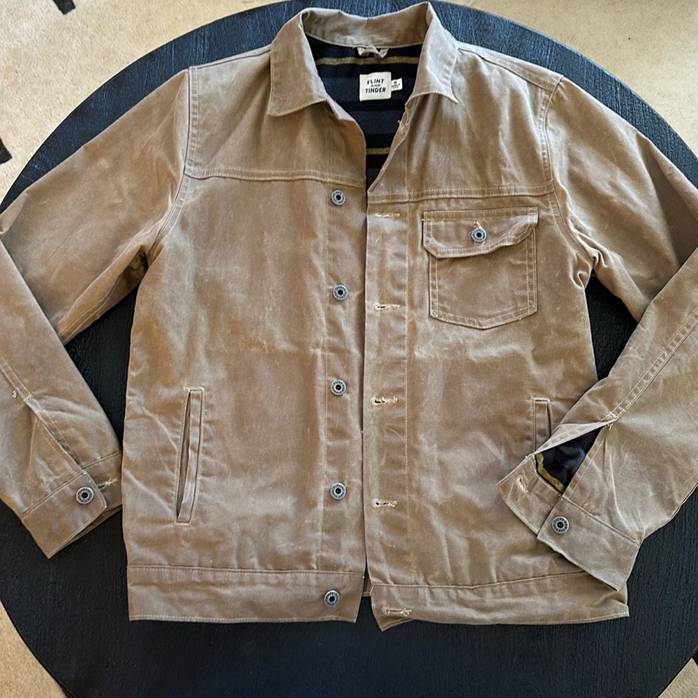 Flannel lined waxed men’s jacket